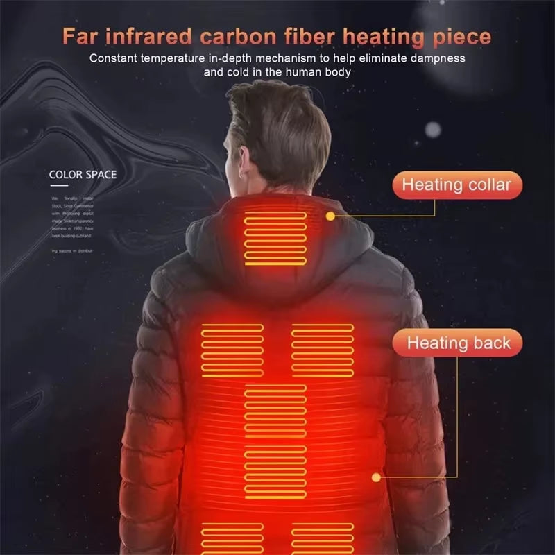 Heated Jacket Women'S Warm Vest USB Men'S Heating Jacket Heated Vests Coat Hunting Hiking Camping Autumn Winter Male