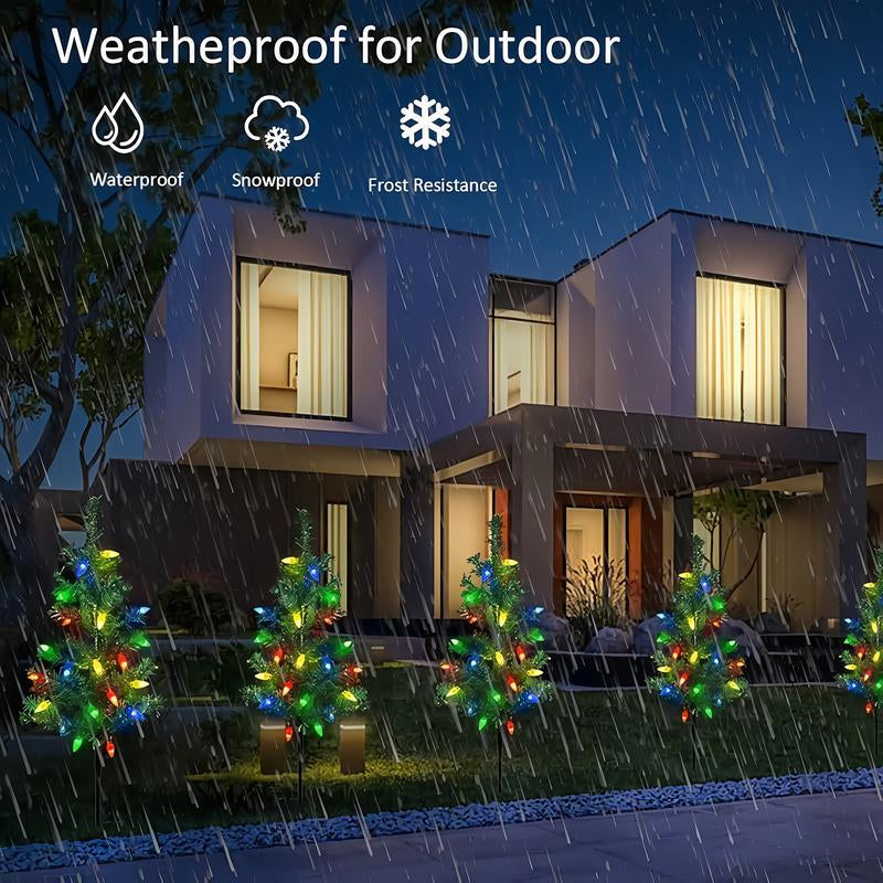 1 Tow 4 Solar Tree Lights. Includes 80 Colorful Strawberry Bulbs, IPX4!