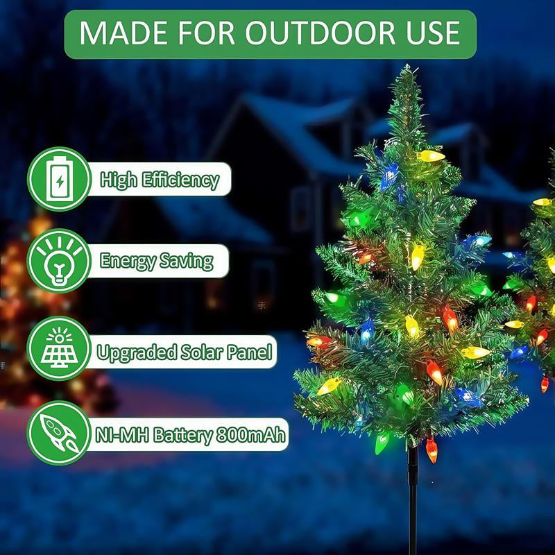 1 Tow 4 Solar Tree Lights. Includes 80 Colorful Strawberry Bulbs, IPX4!