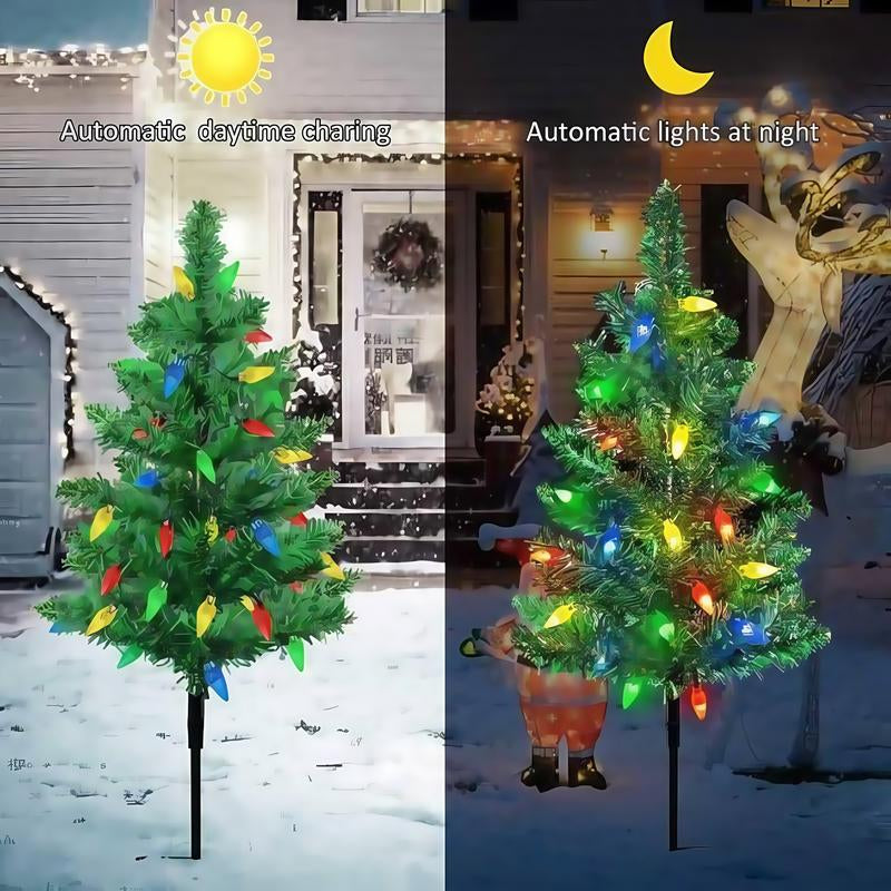 1 Tow 4 Solar Tree Lights. Includes 80 Colorful Strawberry Bulbs, IPX4!