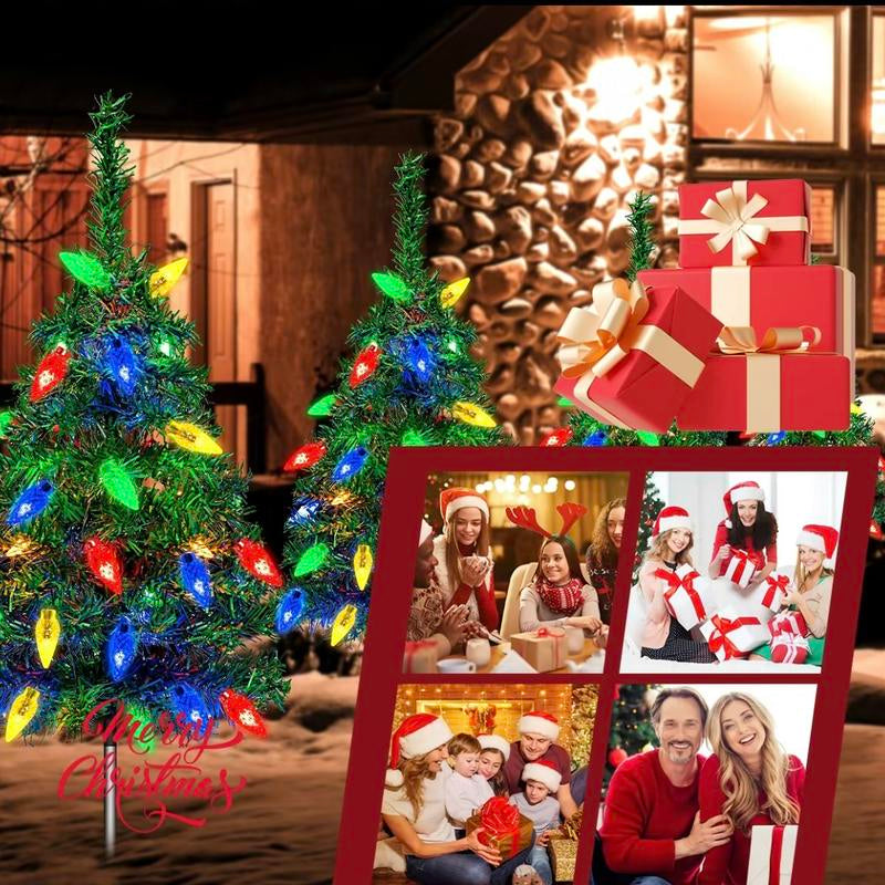 1 Tow 4 Solar Tree Lights. Includes 80 Colorful Strawberry Bulbs, IPX4!