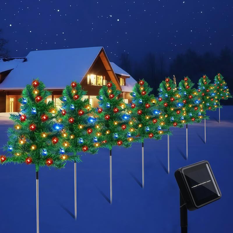 1 Tow 4 Solar Tree Lights. Includes 80 Colorful Strawberry Bulbs, IPX4!