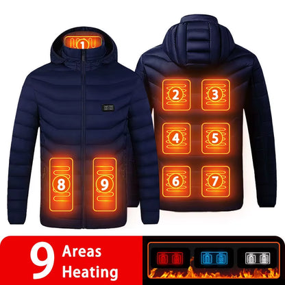  Heated Jacket Women'S Warm Vest USB Men'S Heating Jacket Heated Vests Coat Hunting Hiking Camping Autumn Winter Male