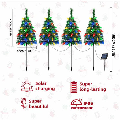1 Tow 4 Solar Tree Lights. Includes 80 Colorful Strawberry Bulbs, IPX4!